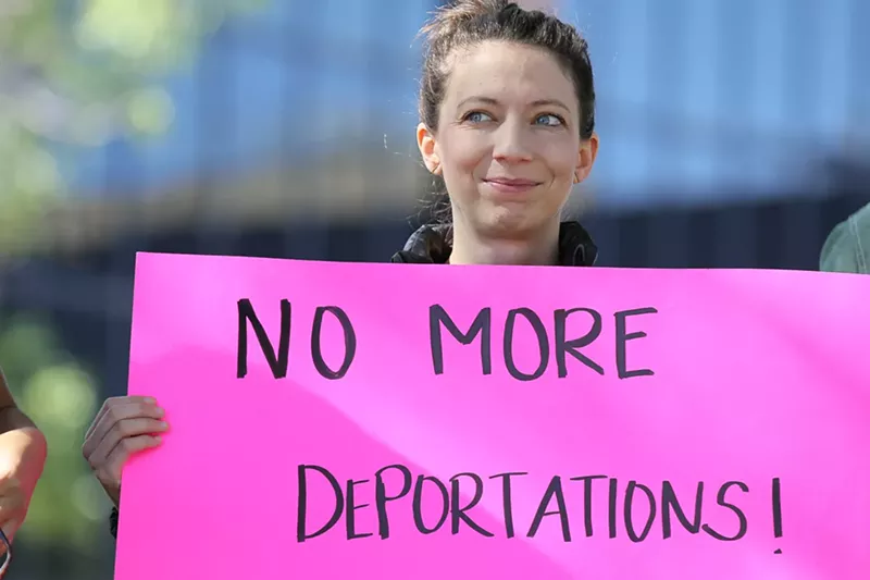 Image: A demonstrator at a recent rally in Denver for undocumented immigrants.