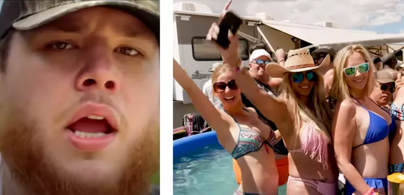 Image: Country Jam Colorado headliner Luke Combs and some of the attendees at the June concerts cooling off.