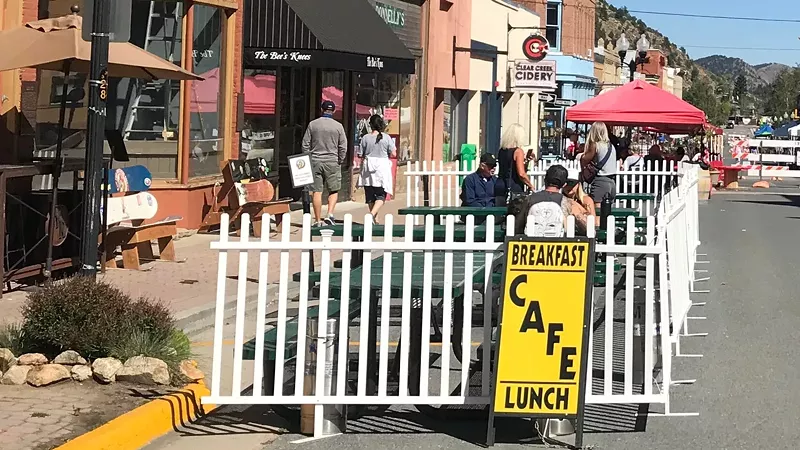 Image: Idaho Springs has remade its downtown to accommodate outdoor dining.