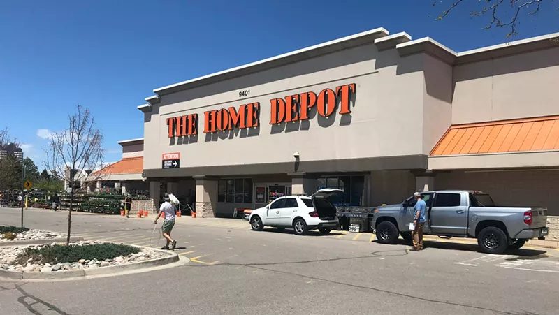 Image: The Home Depot at 9401 East Arapahoe Road in Greenwood Village.
