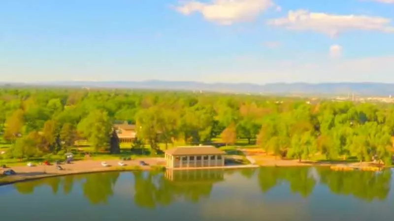 Image: An aerial view of Washington Park, a relative hot spot.