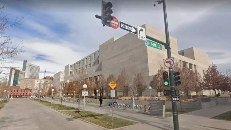 Image: The Van Cise-Simonet Detention Center, located at 490 West Colfax Avenue.