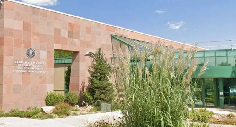 Image: The Colorado Department of Public Health and Environment lab at 8100 East Lowry Boulevard.
