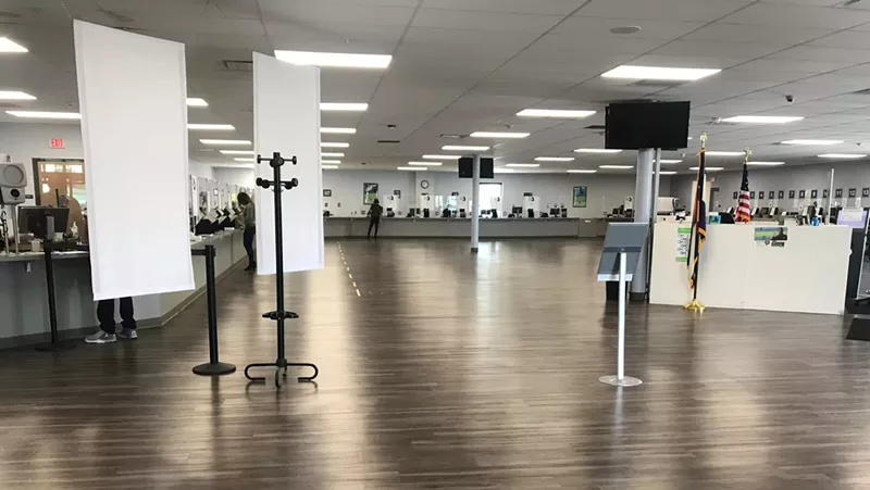 Image: There were plenty of opportunities for social distancing at the Denver Westgate DMV office.
