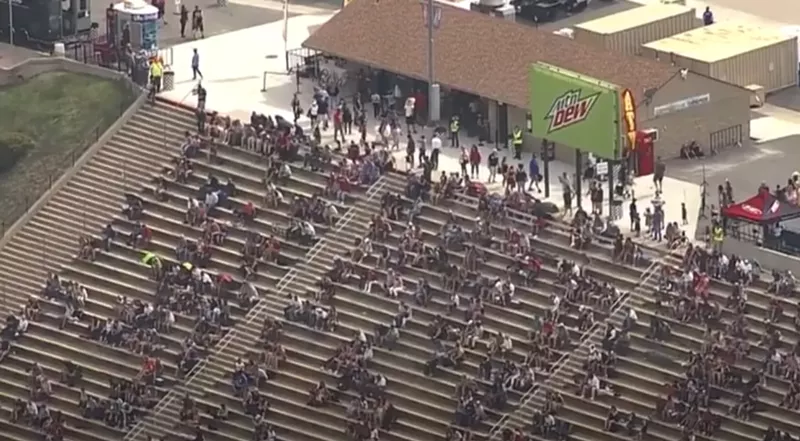 Image: The crowd at a Fourth of July show at Bandimere Speedway that ran afoul of Jefferson County Public Health officials.