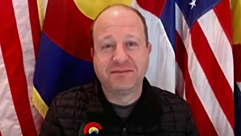 Image: Governor Jared Polis during an appearance on MSNBC last week.