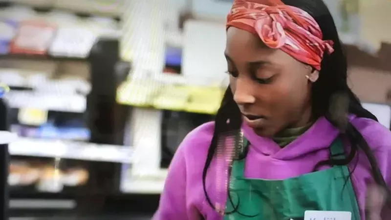 Image: An unmasked employee in a commercial saluting workers at Kroger, which recently announced that its $2-per-hour "hero" wage increase would end May 17 — a move decried by UFCW Local 7.