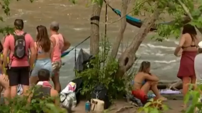 Image: Part of the crowd at Boulder Creek on May 19.