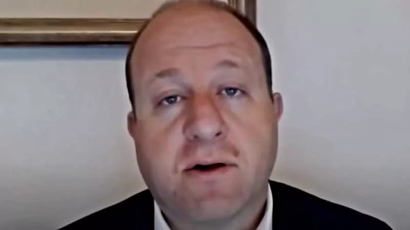 Image: Colorado Governor Jared Polis during a recent webcast apperance.