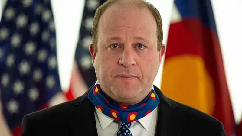 Image: Colorado Governor Jared Polis during a press conference earlier this year.