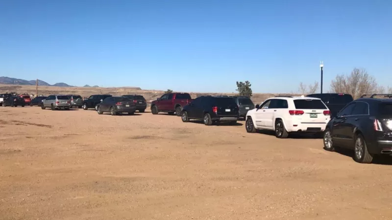 Image: A look at the line for COVID-19 testing at a newly opened Jefferson County site on November 22.