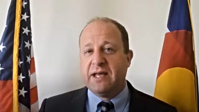 Image: Colorado Governor Jared Polis as seen in a video recorded earlier this week.
