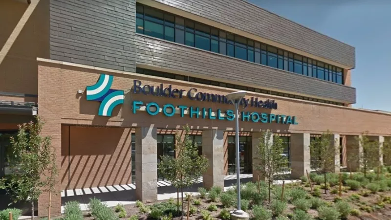 Image: Boulder Community Health is located at 4747 Arapahoe Avenue in Boulder.