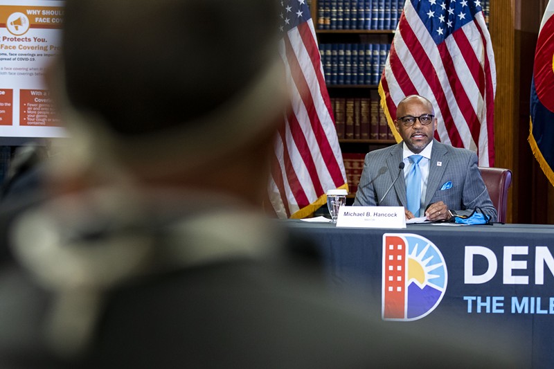 Mayor Michael B. Hancock's press conference on April 5, 2020.