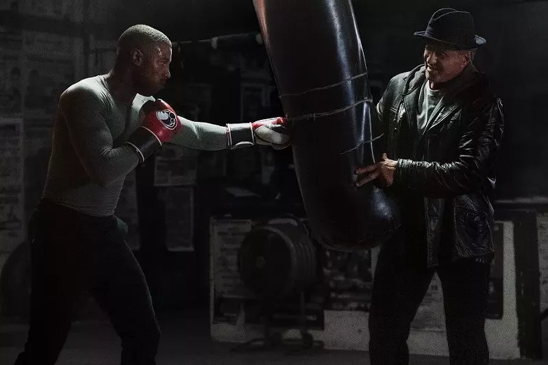 Image: Creed II, directed by Steven Caple Jr., marks the return of Michael B. Jordan (left) as Adonis Creed, son of Carl Weathers’s Apollo Creed from the original Rocky films, and, of course, Sylvester Stallone as the one and only Rocky Balboa.