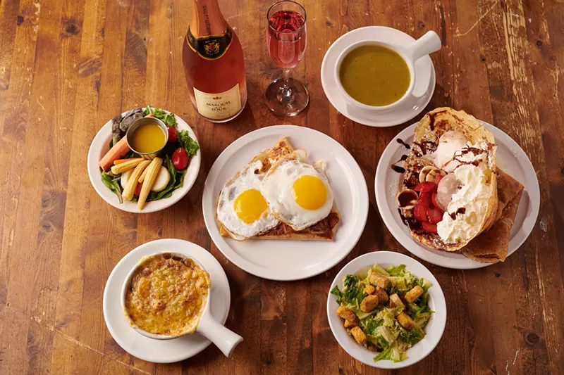 Image: A spread of French fare from Crêpes n' Crêpes.