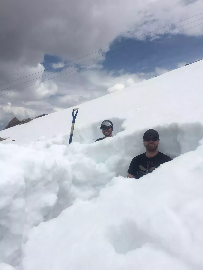 Image: Members of the race prep crew have been working hard to clear the trail of snow, at times as deep as seven feet.