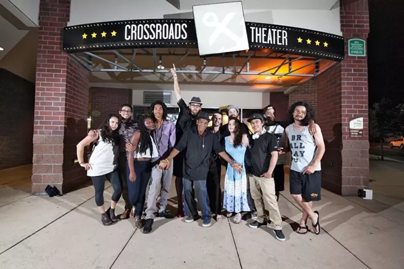 Image: Volunteers standing in front of Crossroads Theater in a 2016 photo.
