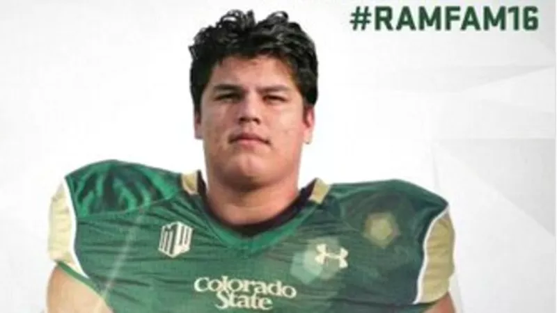 Image: A photo from a tweet by CSU head coach Mike Bobo to announce the signing of lineman Nicho Garcia. Additional images below.