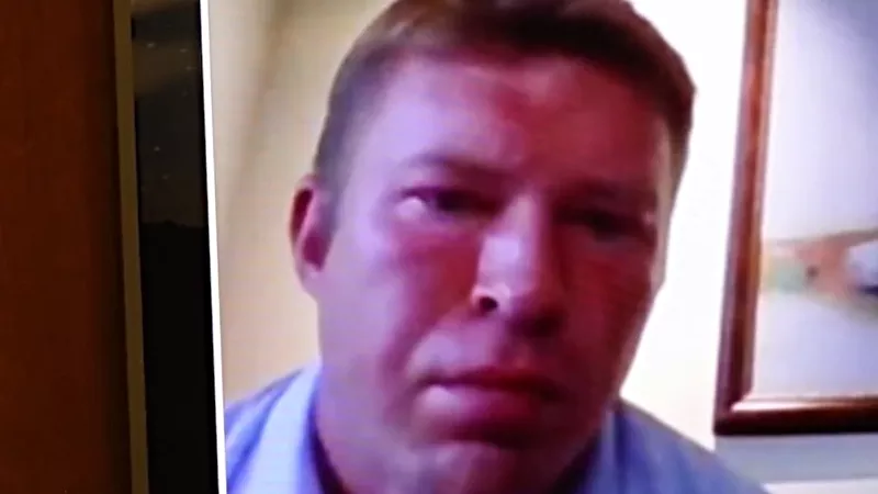 Image: Justin Bannan appeared for his August 6 plea hearing remotely.