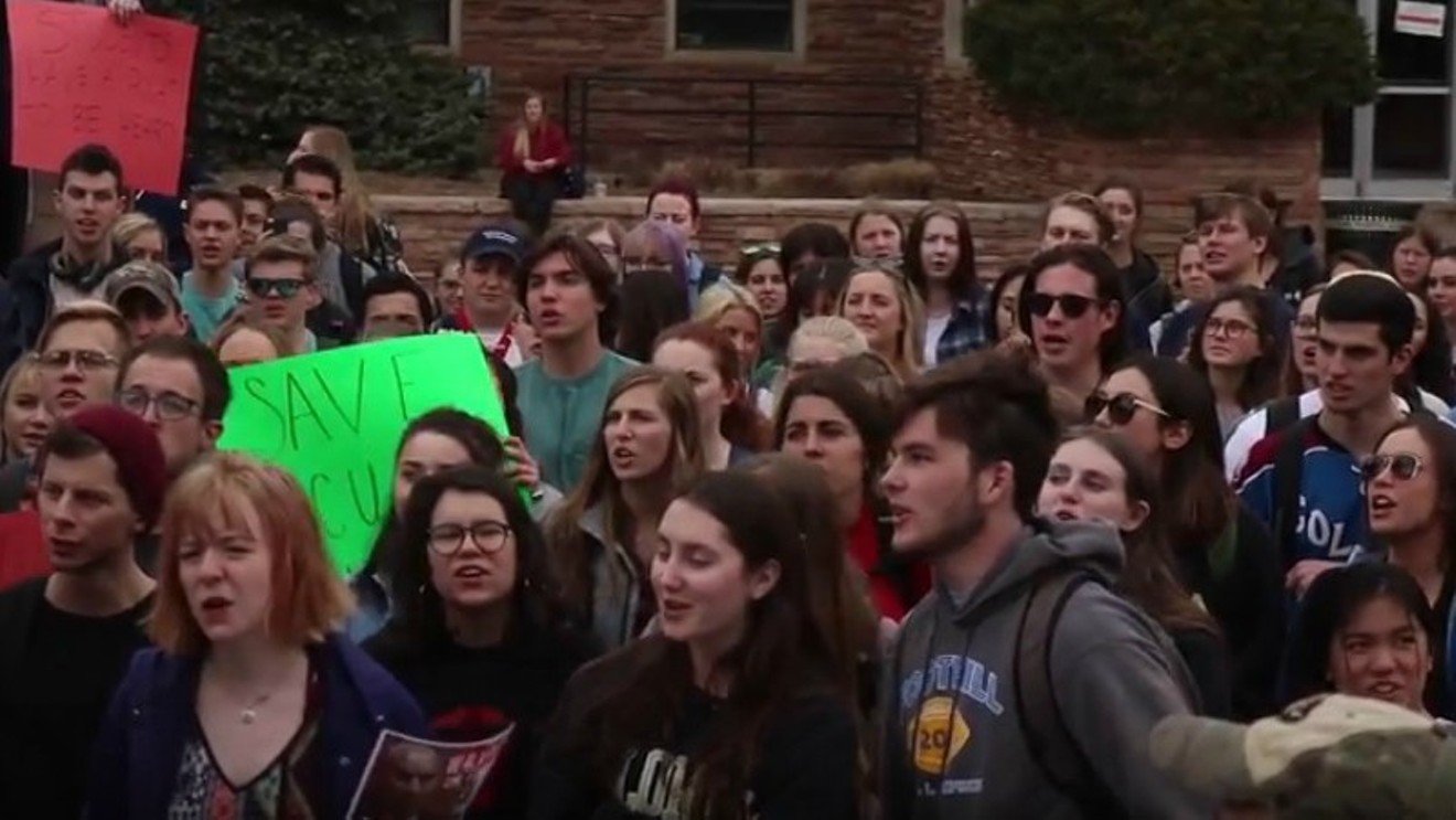 Protesters at last week's rally in support of University of Colorado student government, also known as CUSG.