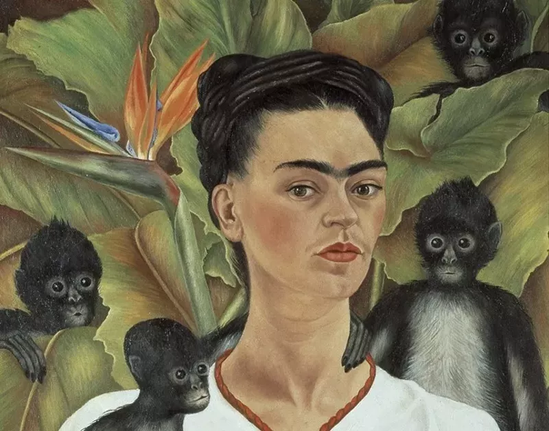 Image: "Self-Portrait With Monkeys," by Frida Kahlo.