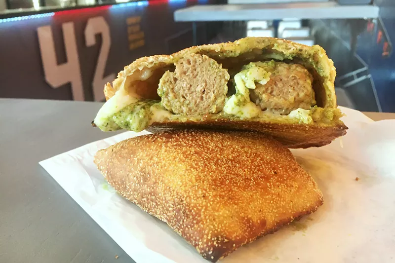 Image: The Wingman calzone is one of the house specials at Danger Zone.