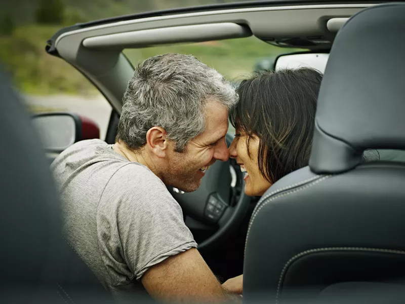 Image: couple in car