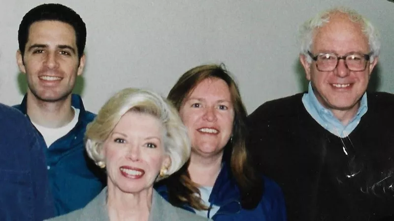 Image: David Sirota with Jane and Bernie Sanders (second to right and far right) in 2000.