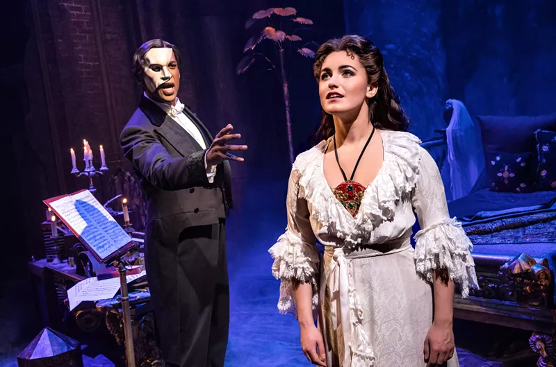Image: Quentin Oliver Lee and Eva Tavares in The Phantom of the Opera.