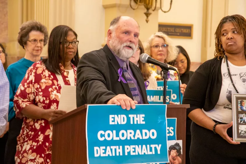 Image: Tim Ricard testified in favor of repealing the death penalty in Colorado. Ricard's wife, Mary, was murdered in 2012 while working as a Colorado corrections officer.
