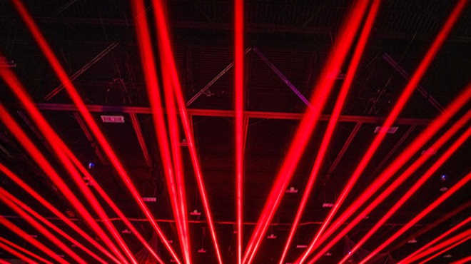 red lasers at a rave
