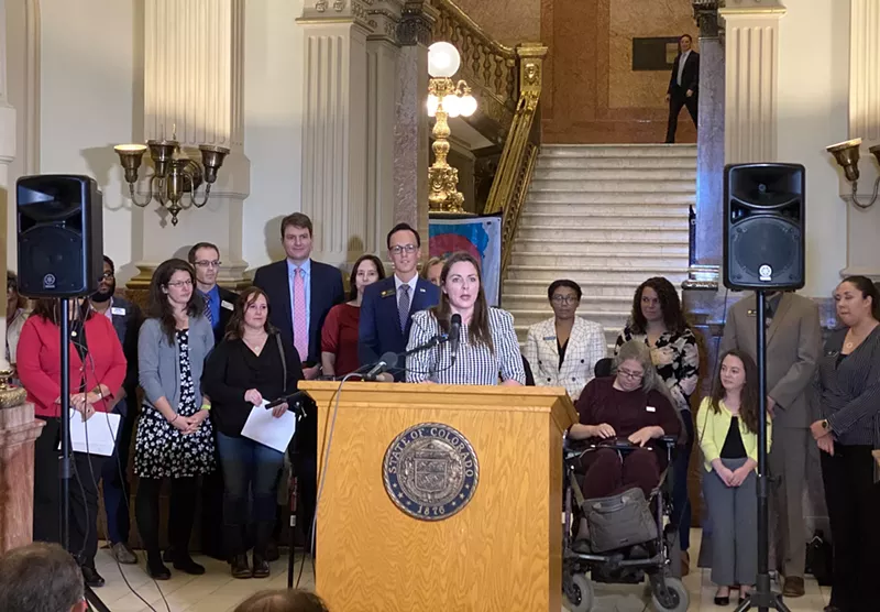 Image: Colorado Democrats unveiled their proposal to create a state-level public option for health insurance at the Capitol on March 5.