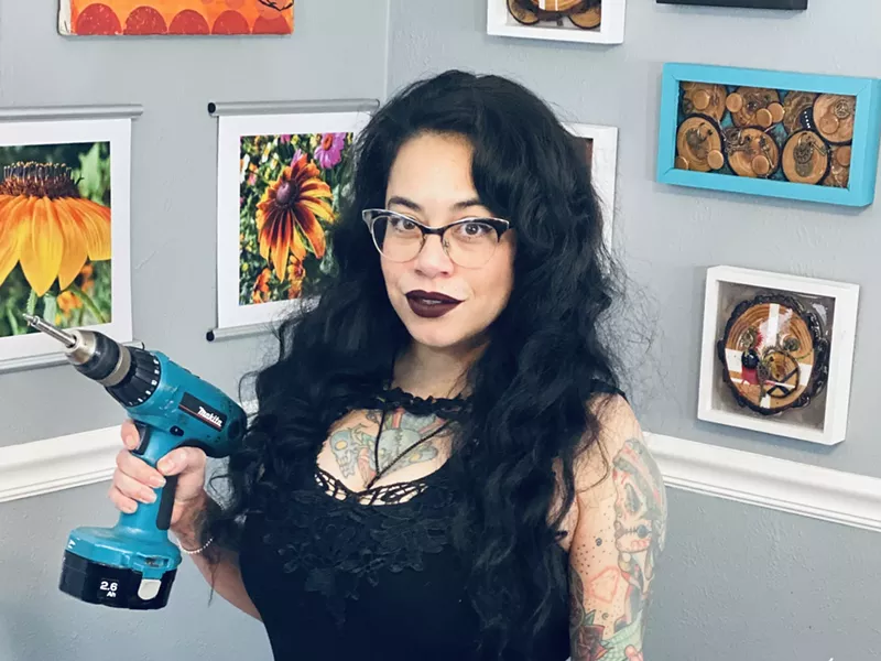 Image: Denise "The Vamp DeVille" Zubizarreta in her in-home studio.