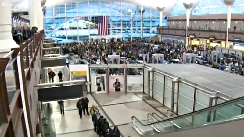 Image: Inside Denver International Airport this morning.