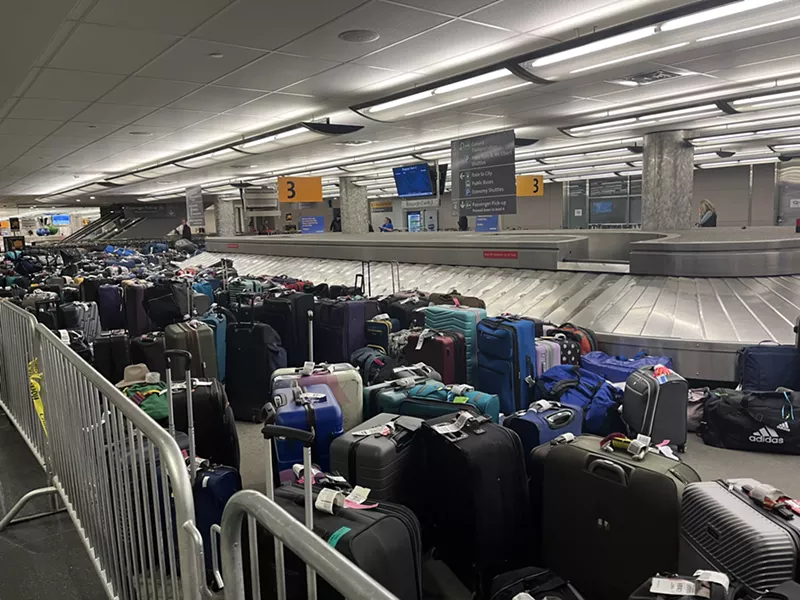 Image: The Southwest lost-baggage area at DIA was filled to the brim early in the morning of December 28.