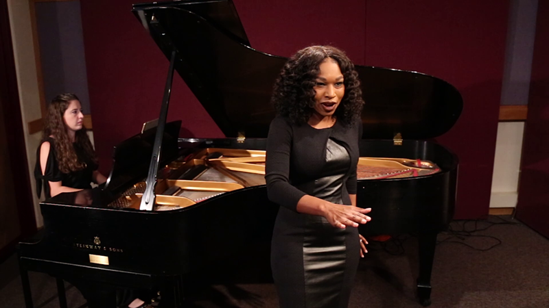 Image: Stephanie Ann Ball is accompanied by pianist Mallory Bernstein.