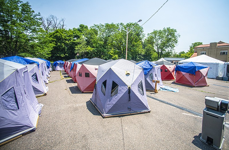 The safe-camping site just off Montview Boulevard.