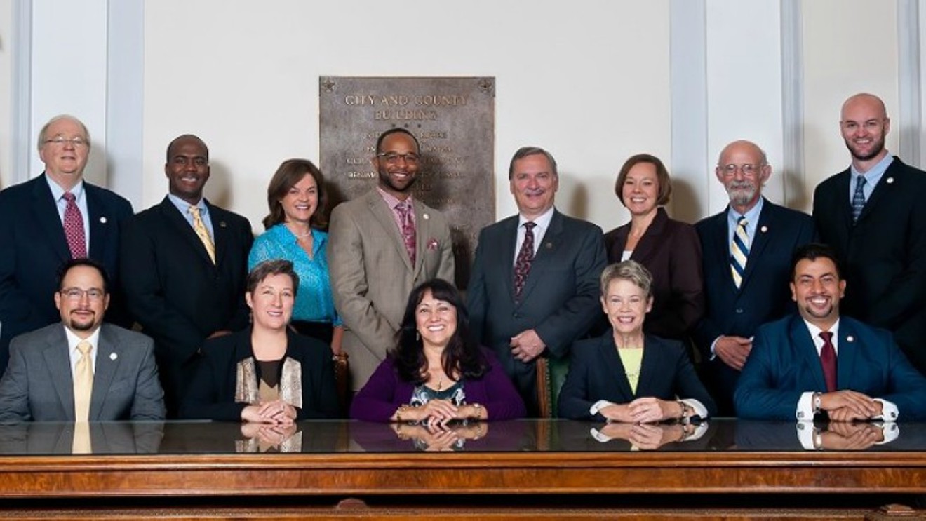 The thirteen members of Denver City Council.