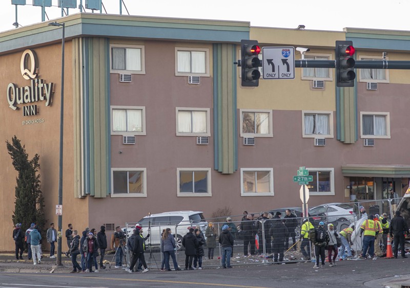 The City of Denver stopped using the Quality Inn at 2601 Zuni Street as a migrant shelter on Sunday.