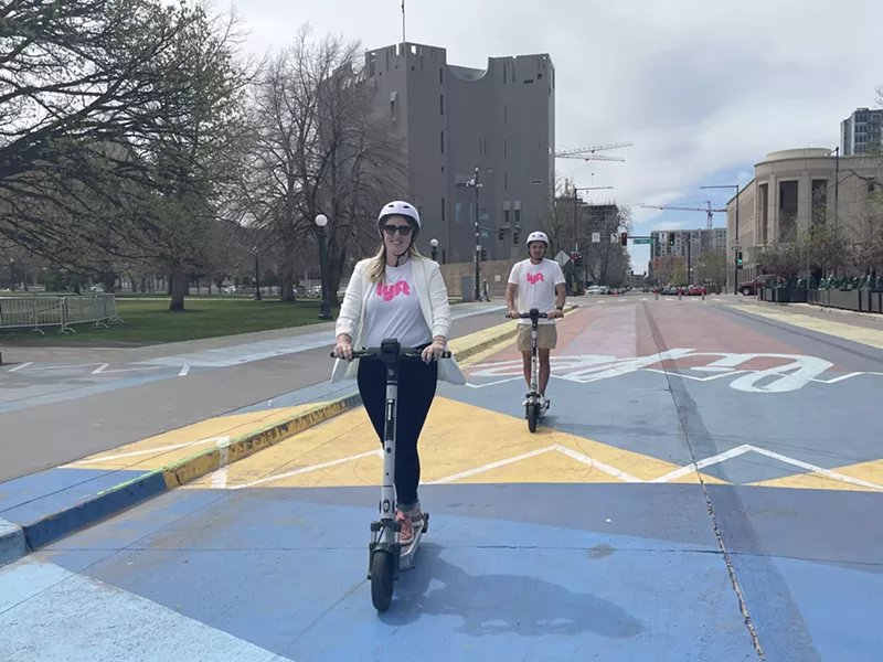 Image: Lyft e-scooter riders
