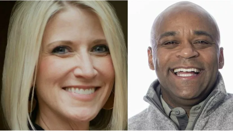 Image: Jamie Giellis and Michael Hancock will go head-to-head in the June 4 runoff.