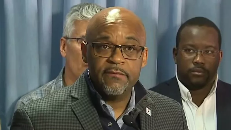 Image: Denver Mayor Michael Hancock at a recent press conference.
