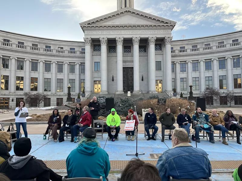 Image: Denver mayoral candidates answered questions about homelessness on February 20.