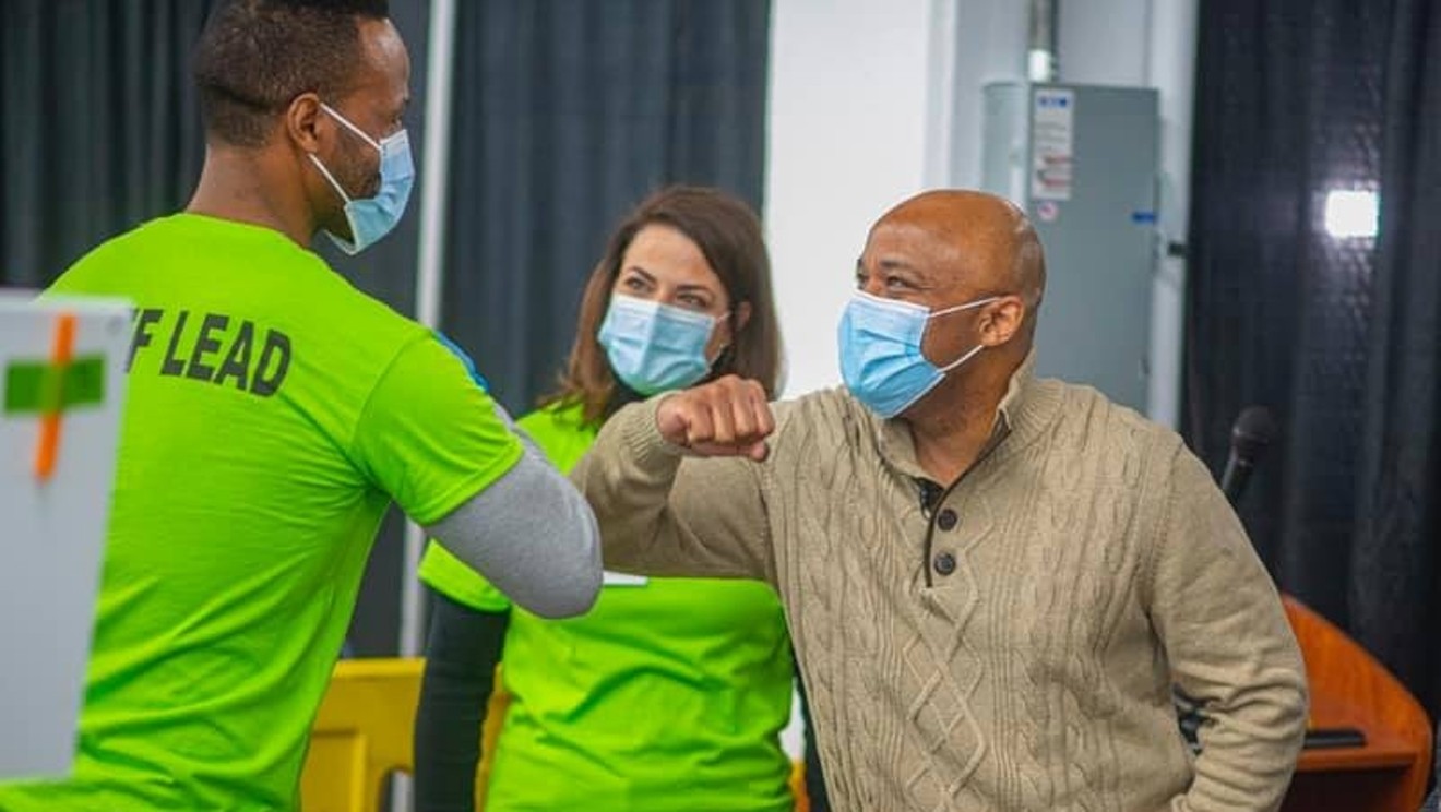 Denver Mayor Michael Hancock during a vaccination event at the National Western complex earlier this month.