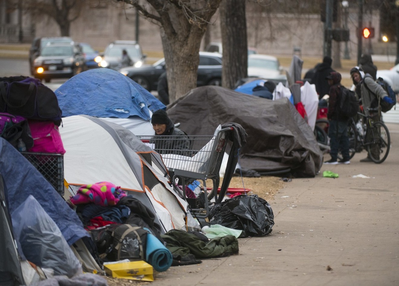 The homeless encampment before the city shut down Liberty Park.