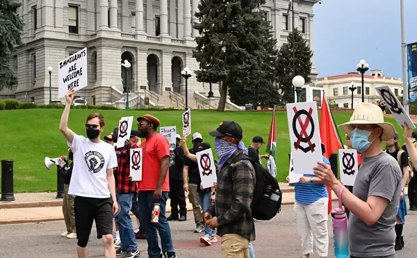 Image: Denver Protesters March Against Palantir for Working With ICE, IDF