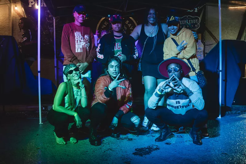 Image: Jay Triiiple and M.T.G. both performed at a recent all-female The Knock show. (Clockwise from top left: Jay Triiiple, LPeez, SheWhoWontBeNamed, Spinks, Kerrie Joy, M.T.G. and Dani Jay)