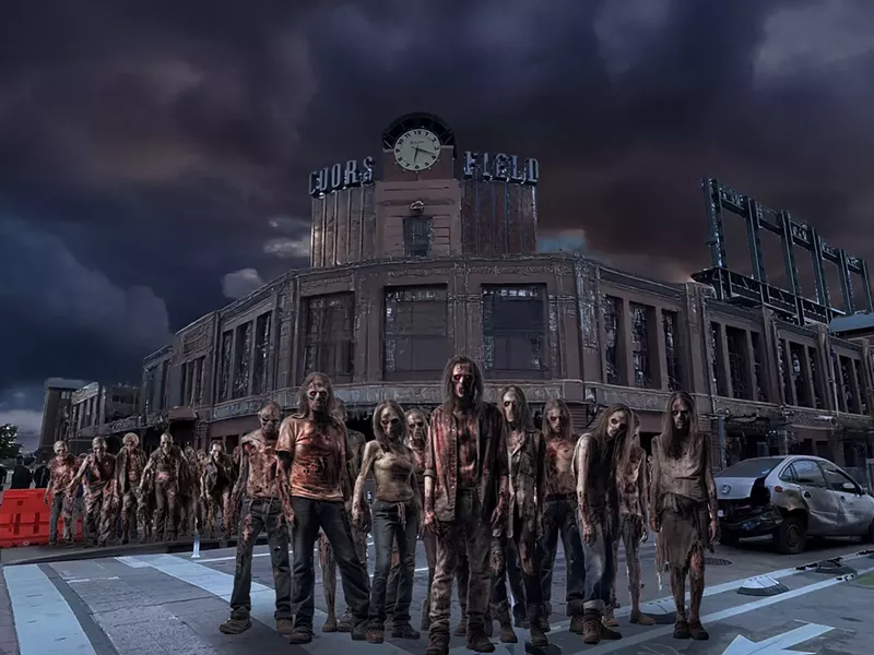 Image: zombies in front of Coors Field