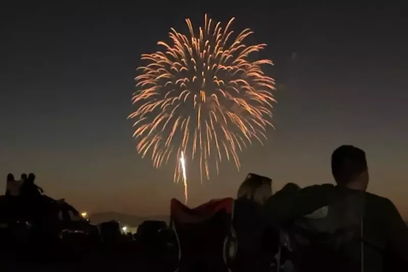 Image: Fireworks go off in Aurora.